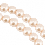 Perlas de cristal 8mm Marr&oacute;n beige