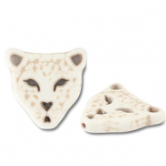 Abalorios de cer&aacute;mica leopardo Blancuzco