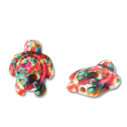 Abalorios de cer&aacute;mica tortuga Multicolor