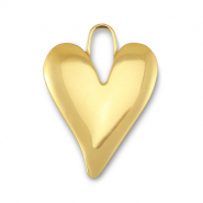 Colgantes Acero Inox coraz&oacute;n Dorado
