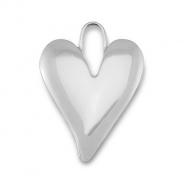 Colgantes Acero Inox coraz&oacute;n Plateado