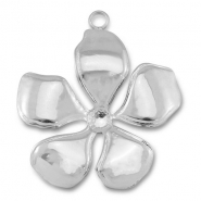 Colgantes Acero Inox flor Plateado