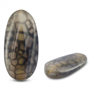 Piedras Naturales abalorios Cuarzo &oacute;valo craquelado Transparente gris-marr&oacute;n