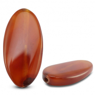 Piedras Naturales abalorios &Aacute;gata &oacute;valo Transparente naranja cobrizo