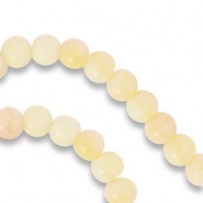 Abalorios de vidrio 6 mm Amarillo claro-rosa claro-blanco