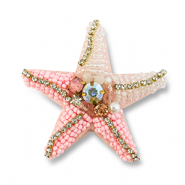 Broches estrella Rosa-cristal AB-dorado