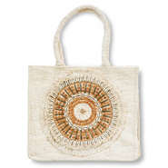 BY31&reg; Bolso de playa Blancuzco-marr&oacute;n-dorado