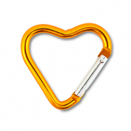 Fornituras coloridas anilla de llavero coraz&oacute;n Naranja claro brillante