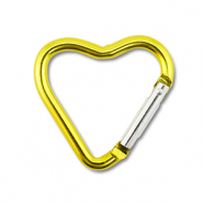 Fornituras coloridas anilla de llavero coraz&oacute;n Amarillo dorado brillante