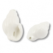 Abalorios de cer&aacute;mica bocina Blanco