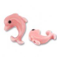 Abalorios de cer&aacute;mica delf&iacute;n Rosa coral