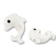 Abalorios de cer&aacute;mica delf&iacute;n Blanco