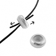 Fornituras Acero Inox abalorios de cierre deslizante con motivo 6mm Plateado