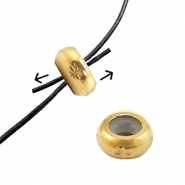 Fornituras Acero Inox abalorios de cierre deslizante con motivo 9mm Dorado