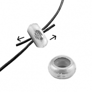 Fornituras Acero Inox abalorios de cierre deslizante con motivo 8mm Plateado