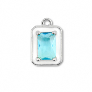 Metal TQ lat&oacute;n colgante rect&aacute;ngulo Plateado-blanco-azul claro