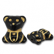 Abalorios acr&iacute;licos oso Negro-dorado