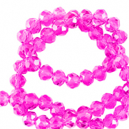 Abalorios faceteados disco 6x4mm Rosa ne&oacute;n