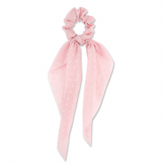 Coleteros para pelo de lunares con lazo Rosa melocot&oacute;n claro