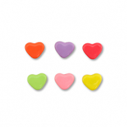 Abalorios met&aacute;licos esmalte coraz&oacute;n Multicolor