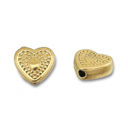 Abalorios Acero Inox coraz&oacute;n Dorado