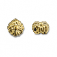 Abalorios Acero Inox flor Dorado