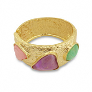 Pulseras llamativas Dorado-rosa-p&uacute;rpura-turquesa menta
