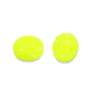 Abalorios de resina rondeles 6mm Amarillo ne&oacute;n