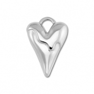 Colgantes Acero Inox coraz&oacute;n Plateado