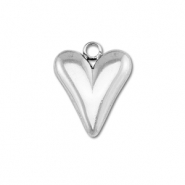 Colgantes Acero Inox coraz&oacute;n Plateado