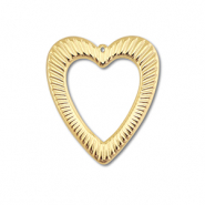 Colgantes Acero Inox coraz&oacute;n Dorado