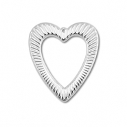 Colgantes Acero Inox coraz&oacute;n Plateado