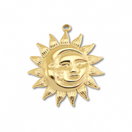 Colgantes Acero Inox luna & sol Dorado