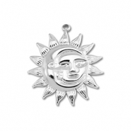 Colgantes Acero Inox luna & sol Plateado