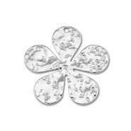 Colgantes Acero Inox flor Plateado
