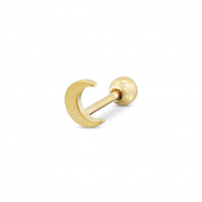 Piercing oreja Acero Inox luna Dorado