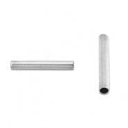 Abalorios Acero Inox tubo 9mm Plateado