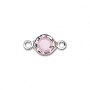 Fornituras Acero Inox entrepieza redondos Plateado-rosa claro