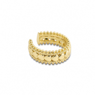 Pendientes ear cuff Acero Inox coraz&oacute;n Dorado