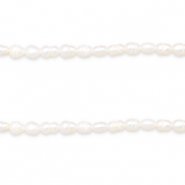 BQ Perlas de agua dulce grano de arroz 6x4mm Blanco natural