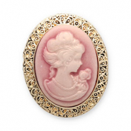 Broches Camafeo &oacute;valo Dorado-rosa vintage