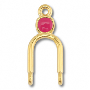 Colgantes metálicos DQ entrepieza Dorado (sin níquel)-magenta