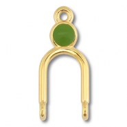 Colgantes metálicos DQ entrepieza Dorado (sin níquel)-verde oliva