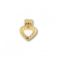 Colgantes met&aacute;licos DQ coraz&oacute;n Dorado (sin n&iacute;quel)-blanco