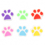 Abalorios de pol&iacute;meros huella de perro Blanco-multicolor