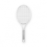 Colgantes llamativos raqueta de tenis Plateado