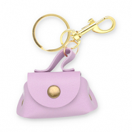 Llavero cartera P&uacute;rpura lila-dorado