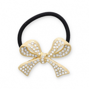 Accesorios para el pelo Coleteros para pelo con met&aacute;lico lazo con strass Dorado-negro-transparente