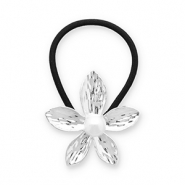 Accesorios para el pelo Coleteros para pelo con met&aacute;lico flor con imitaci&oacute;n de perla Plateado-negro-blanco