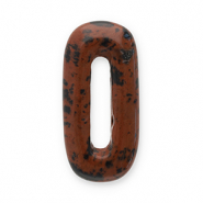 Colgantes de piedra natural &Aacute;gata &oacute;valo Marr&oacute;n oscuro-negro